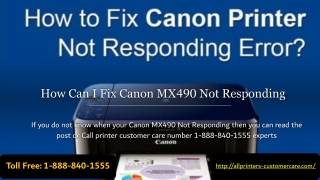 How Can I Fix Canon MX490 Printer Not Responding