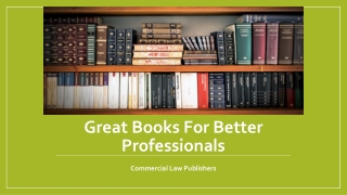 Great Books For Better Professionals