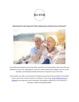 What Should You Be Prepared for When Seeking Home Health Services of Broward