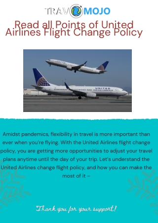 Read all Points of United Airlines Flight Change Policy