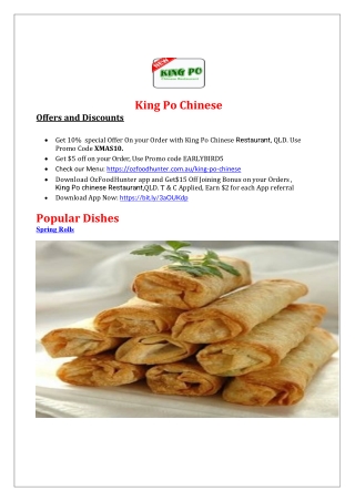 10% off King Po Chinese Restaurant Mudgeeraba, QLD