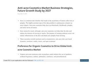 Anti-acne Cosmetics Market Trends and Research Insights by 2027