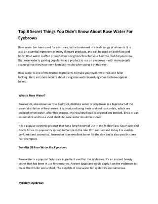 Top 8 Secret Things You Didn't Know About Rose Water For Eyebrows-converted (1)