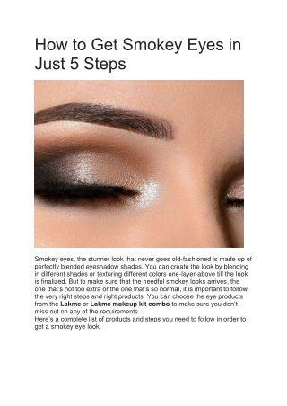How to Get Smokey Eyes in Just 5 Steps