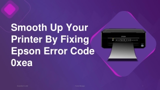 How To Rectify Epson Error Code 0xea? Know By Specialists