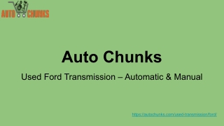 Used Ford Transmission – Automatic & Manual PDF