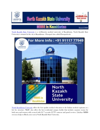 North Kazakh State University | MBBS in Kazakhstan