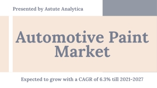 Automotive paint market to grow with a CAGR of 4.3% till 2021-2027