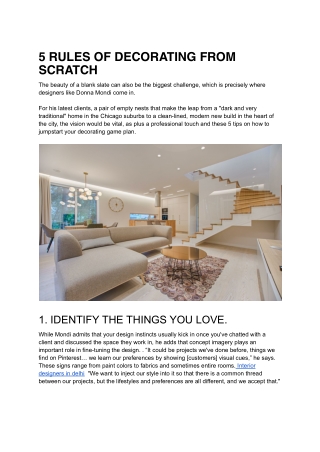 5 RULES OF DECORATING FROM SCRATCH