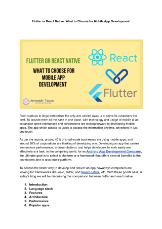 Flutter or React Native: What to Choose for Mobile App Development