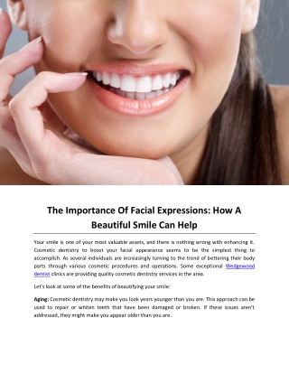 The Importance Of Facial Expressions How A Beautiful Smile Can Help