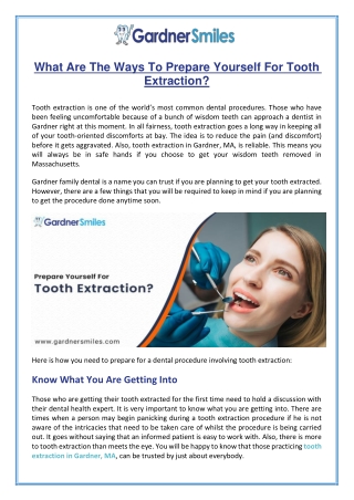 Prepare Yourself for Tooth Extraction