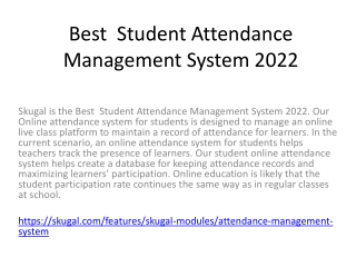 Best  Student Attendance Management System 2022