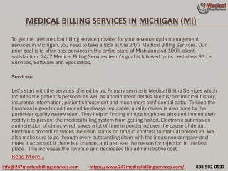 Medical Billing Services In Michigan (MI)