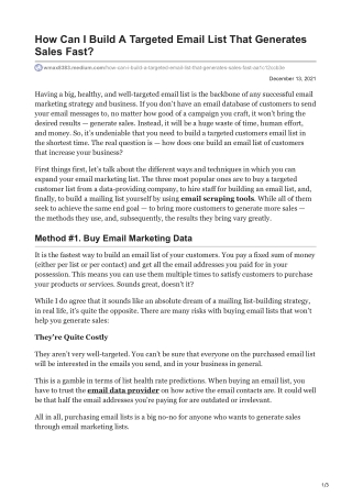 1How Can I Build A Targeted Email List That Generates Sales Fast