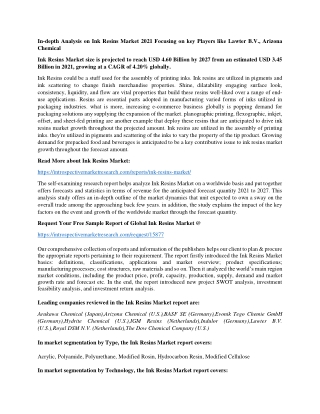 Ink Resins Market