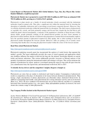 Phytosterols Market