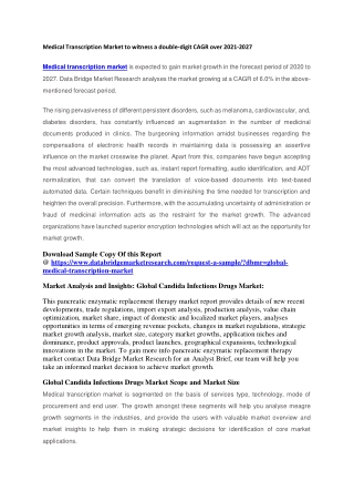 Medical Transcription Market to witness a double CAGR