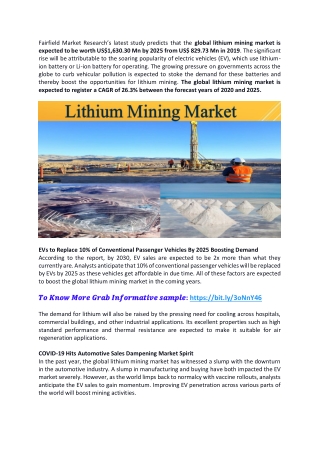 Global lithium mining market