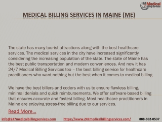 Medical Billing Services in Maine (ME)
