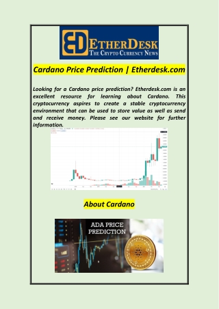 Cardano Price Prediction | Etherdesk.com