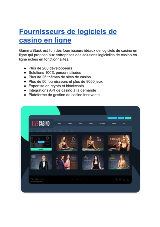 Fournisseurs De Logiciels De Casino En Ligne