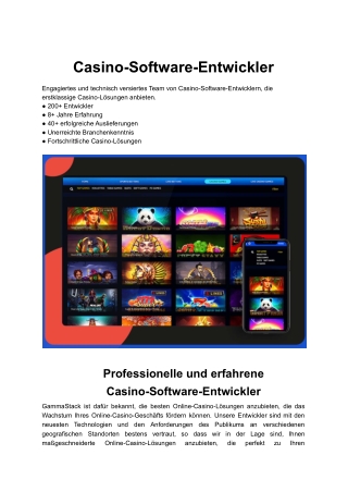 Casino Software Entwickler