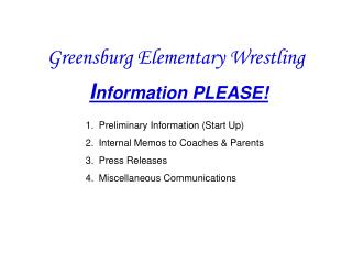 Greensburg Elementary Wrestling