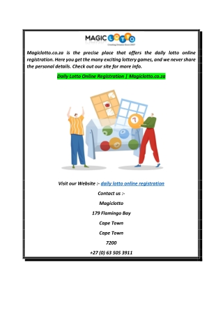 Daily Lotto Online Registration  Magiclotto.co.za