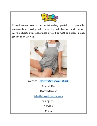 Maternity Overalls Shorts  Riocokidswear