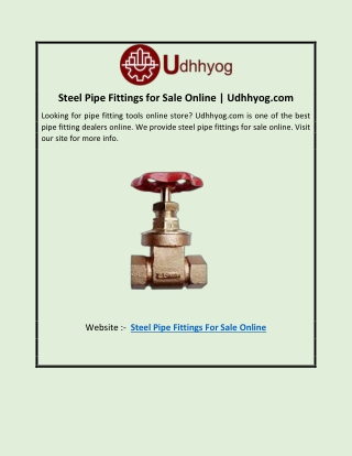 Steel Pipe Fittings for Sale Online | Udhhyog.com