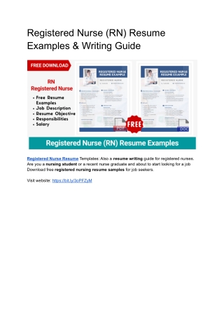 Registered Nurse (RN) Resume Examples  Writing Guide 2021 2022