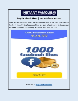 Buy Facebook Likes | Instant-famous.com
