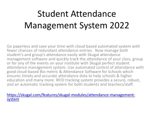 Student Attendance Management System 2022