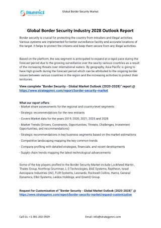 2021 Border Security Industry Global Analysis Report