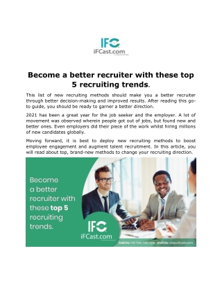 Become a better recruiter with these top 5 recruiting trends