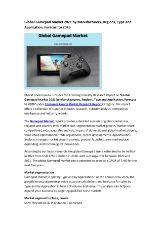 Global Gamepad Market Research Report 2021-2026