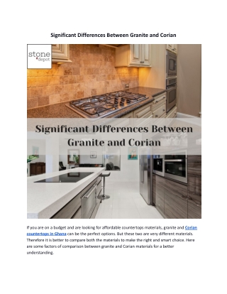 Significant Differences Between Granite and Corian.