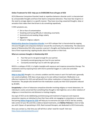 False memory ocd treatment