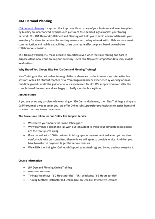 JDA Demand Planning