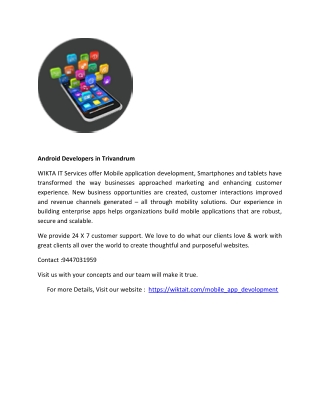Android Developers in Trivandrum
