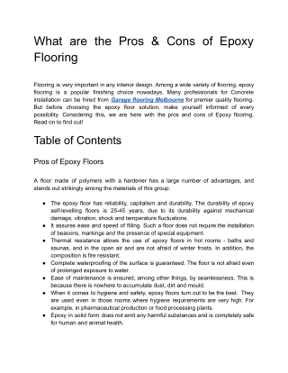 What are the pros & cons of epoxy flooring (1)