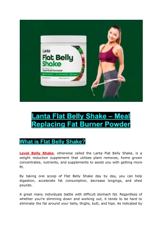 Lanta Flat Belly Shake – Meal Replacing Fat Burner Powder
