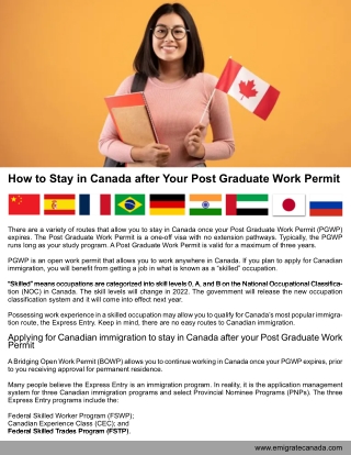 How to Stay in Canada after a Post Graduate Work Permit