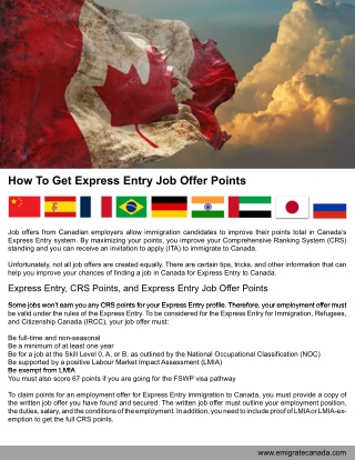 How To Get Express Entry Job Offer Points