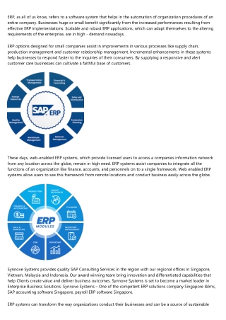 Increasing Importance of ERP in Small Business Undertakings