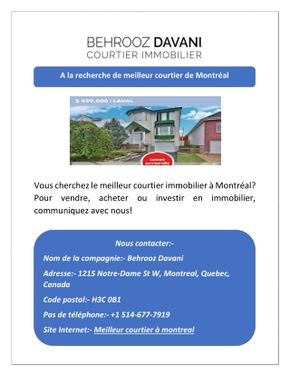 A la recherche de meilleur courtier de Montréal