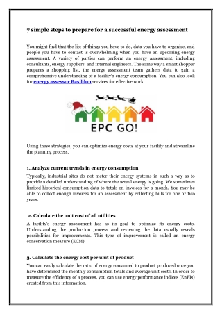 7 simple steps to prepare for a successful energy assessment