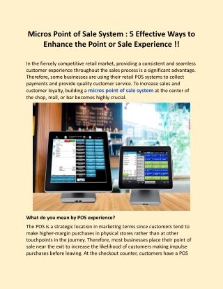 EMV Terminals for Micros 3700  Enhance the Point or Sale Experience