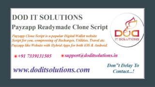 Readymade Best Payzapp Clone Script - DOD IT SOLUTIONS